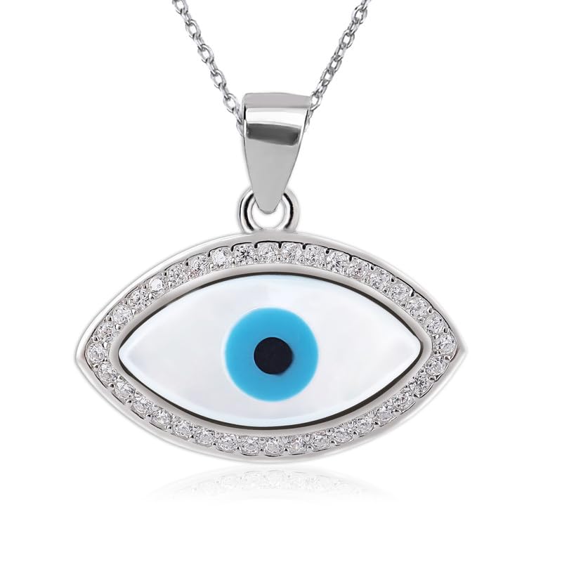 arihant gems & jewels Arihant Gems and Jewels® Stylish 925 Silver Evil Eye Pendant for Men and Women | Unisex Sterling Silver Pendant Necklace | With or Without Chain | Gift for Women and Girls | Valentine's Day Gift for Girlfriend | Includes Certificate of Authenticity and 925 Stamp-picture-29