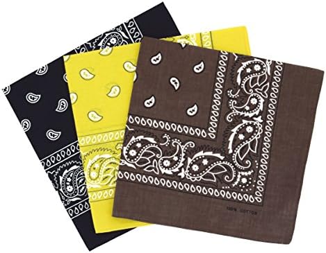 Laciteinterdite Set of 3 Paisley Bandanas for Men and Women, 57 x 57 cm One Size Pink