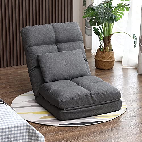 Floguor Chaise Lounge Indoor, 14-Position Floor Chair With Back Support For Adults Kids, Folding Lazy Sofa Chair Lounge Chair With A Padded Pillow For Living Room, Bedroom, For Gaming Reading 8823Co #TOP6