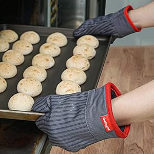Oven mitts and pot holders set hot pads for kitchen cooking grill 500 heat resistant oven mit pure cotton and terrycloth lining heavy duty thick oven gloves grey 4 piece set  urban country home decor