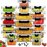 Juego de 20 Herméticos Vidrio, Contenedores para Alimentos Vidrio (40 PZ)