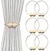 Melaluxe 6 Pack Magnetic Curtain Tiebacks, Decorative Curtain Holdbacks for Window Décor (Beige)