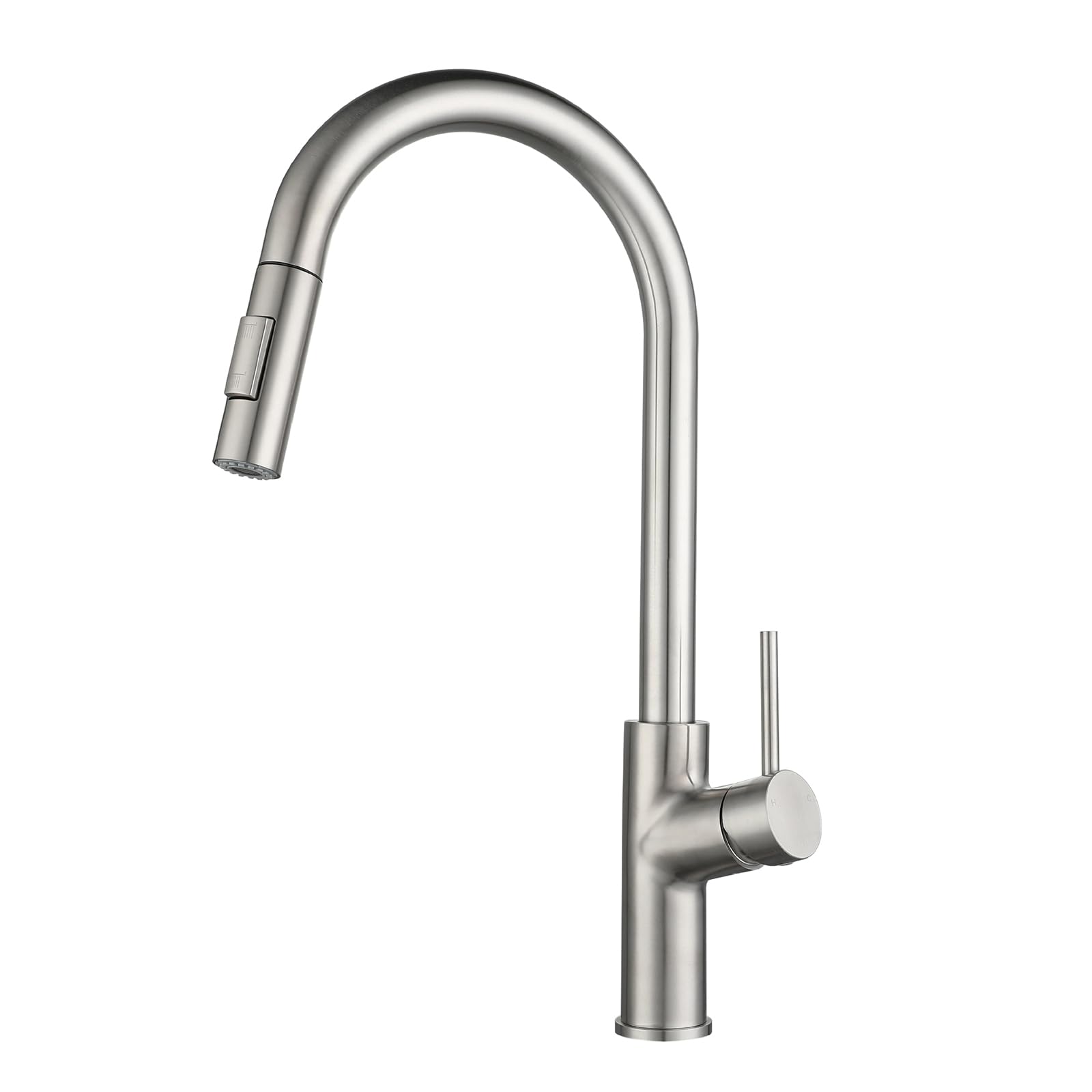 Kitchen Taps with Pull Out Spray Brushed 360° Swivel Sink Tap 2 Modes Hot and Cold Single Hole