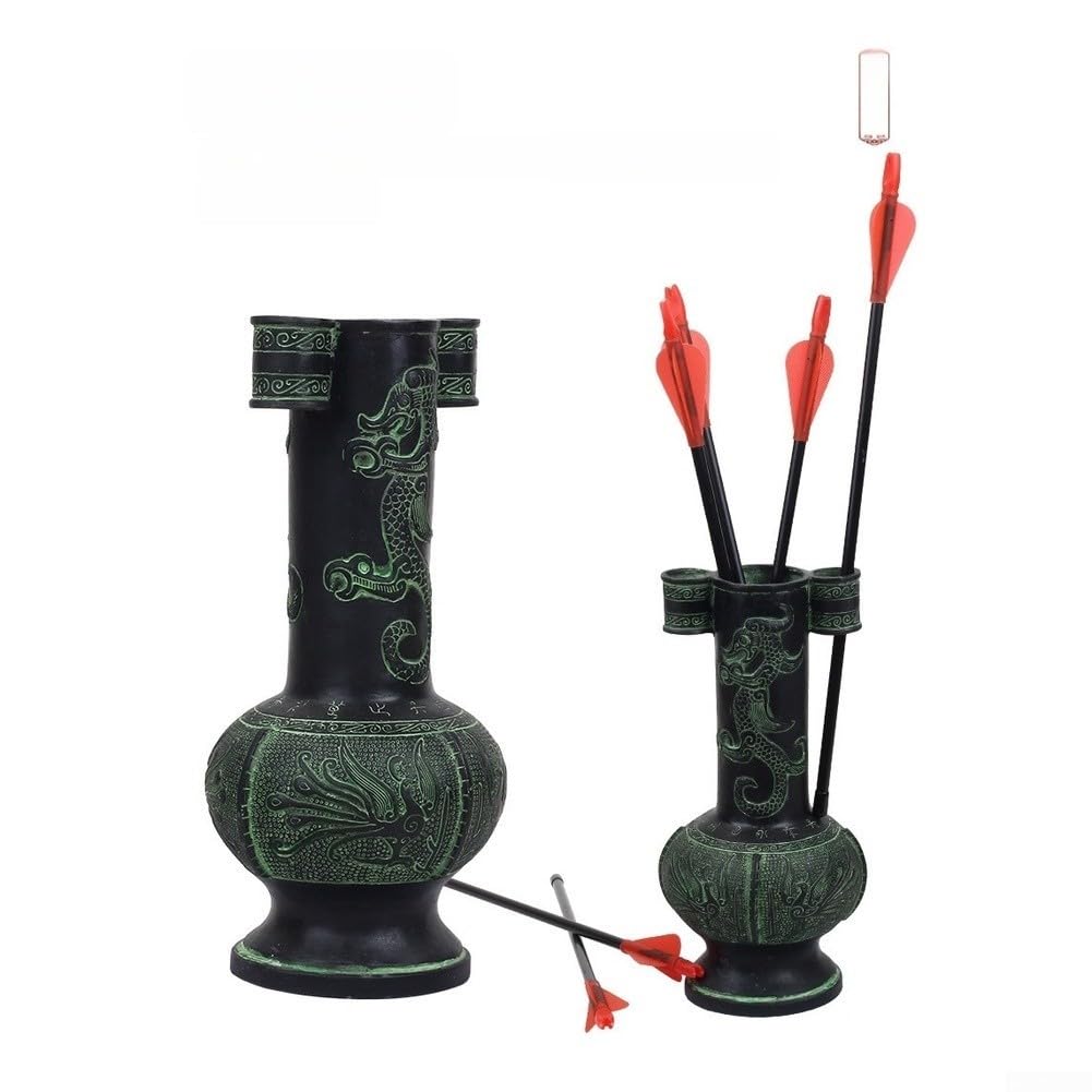 Antike Bronze Drachen Wurfspiel Topf mit Mythischem Vogel - Traditionelles Metall Spiel für Garten und Park - 26,5cm Großes Rasenspiel Zubehör