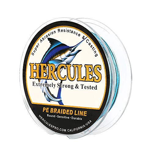 Hercules Super Cast 100M 109 Yards Braided Fishing Line 60 LB Test for Saltwater Freshwater PE Braid Fish Lines Superline 8 Strands