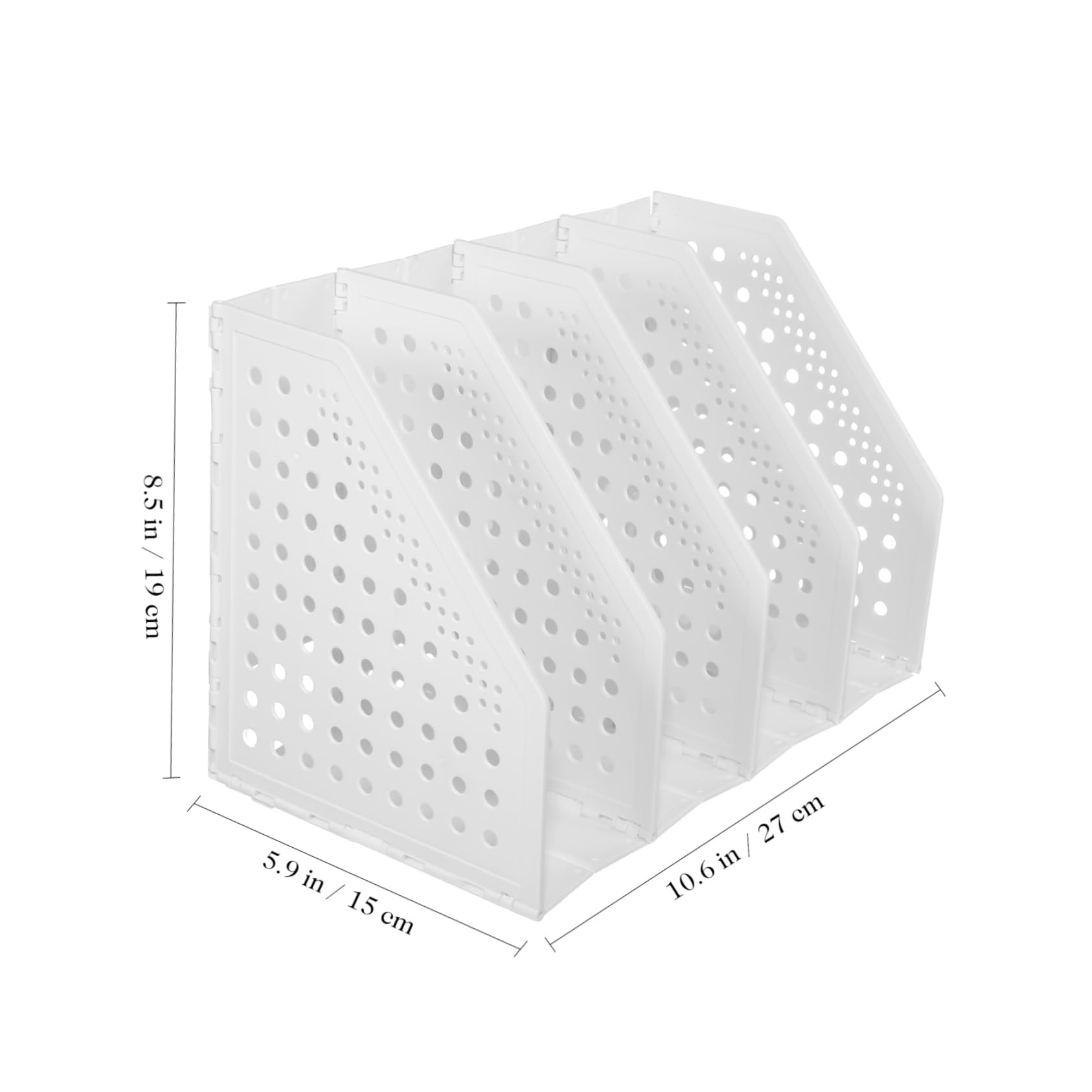 DOITOOL Book Stand Vertical File Organizer for Desk Magazine Holder Desk Organizers and Accessories Folder Organizer Binder Holder Desktop File Organizer File Storage Shelf Pp White