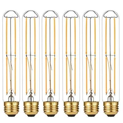 LiteHistory Dimmable E26 Light Bulb 6W Equal 60 watt led Light Bulb AC120V Warm White 2700K Edison 60 Watt 600LM T10 Bulb for Rustic Pendant,Industrial Pipe,Wall sconces,Vanity 6Pack