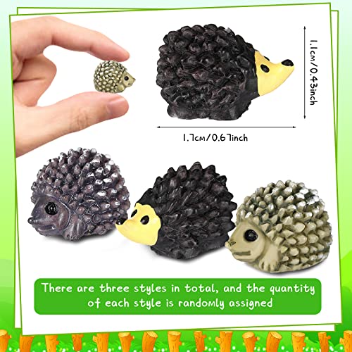 Chunful 50 Pcs Mini Hedgehog Figurines Bulk Fairy Garden Miniatures Resin Terrarium Figurines Garden Accessories Tiny Hedgehog Figurine For Fairy Garden Micro Landscape Plant Pots Bonsai Craft Decor #TOP1