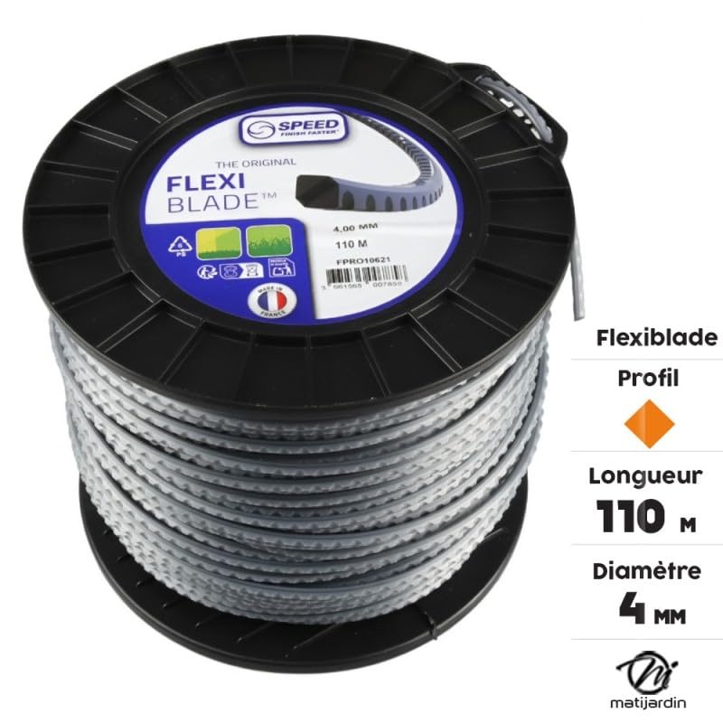Matijardin - Fil débroussailleuse Carré, Cranté 4 mm x 110 m Oregon FlexiBlade