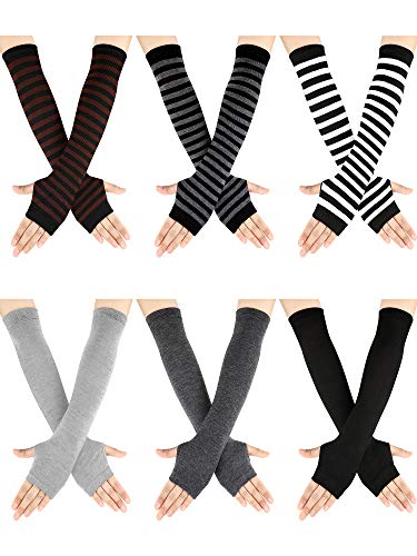 Geyoga 6 Pairs Women Long Fingerless Gloves Winter...