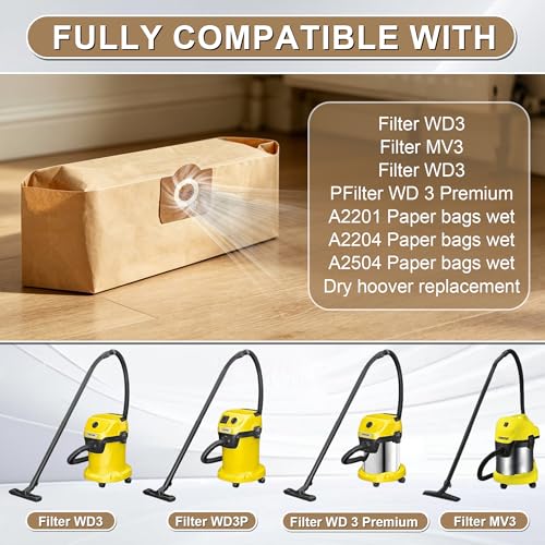 Miniatura 6 de 12 Unidades Bolsas De Filtro Aspiradora Para Karcher 6.959-130.0 Para Wd3 Wd3p Mv3 Mv3p Premium Aspiradora,Bolsa Aspiradora Wd3 Para 1629 Mv3 A2201 2204 2504 2554 2251 2604,Bolsas Filtro