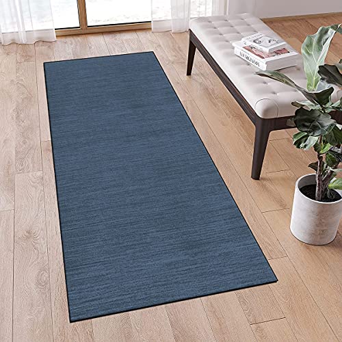 QQrunner Tapis Passage Couloir antidérapant 60x250cm Lavable Bleu Marine Moderne Abstrait Tapis au Metre pour Cuisine Chambre Salon, Matière Polyester, Largeur 40 - 120cm Breit Cover