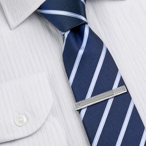 Image of 4 Pcs Stainless Steel Tie Clips for Men Classic Tie Bar Clip for Formal Business Wedding Party Fathers Day Gift