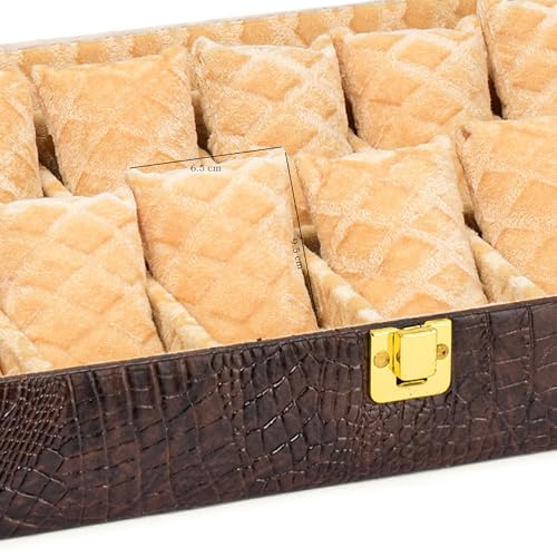 Image of NAAZS Luxury Leather Watch Organizer Box for Men - 12 Slot Watch Storage Case with Glass Lid & Velvet Lining - Display Box for Wrist Watches, Jewelry Holder, Travel Case - Gift for Men & Collectors