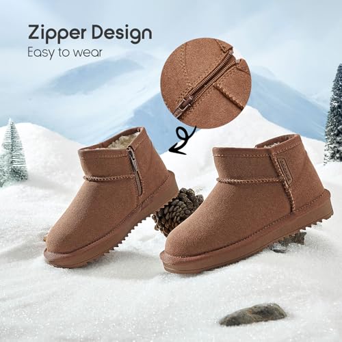 Balabala Kids Snow Boots Girls Snow Boots Water Resistant Boys Snow Boots Winter Boots Classic Suede Warm Hiking Boots3