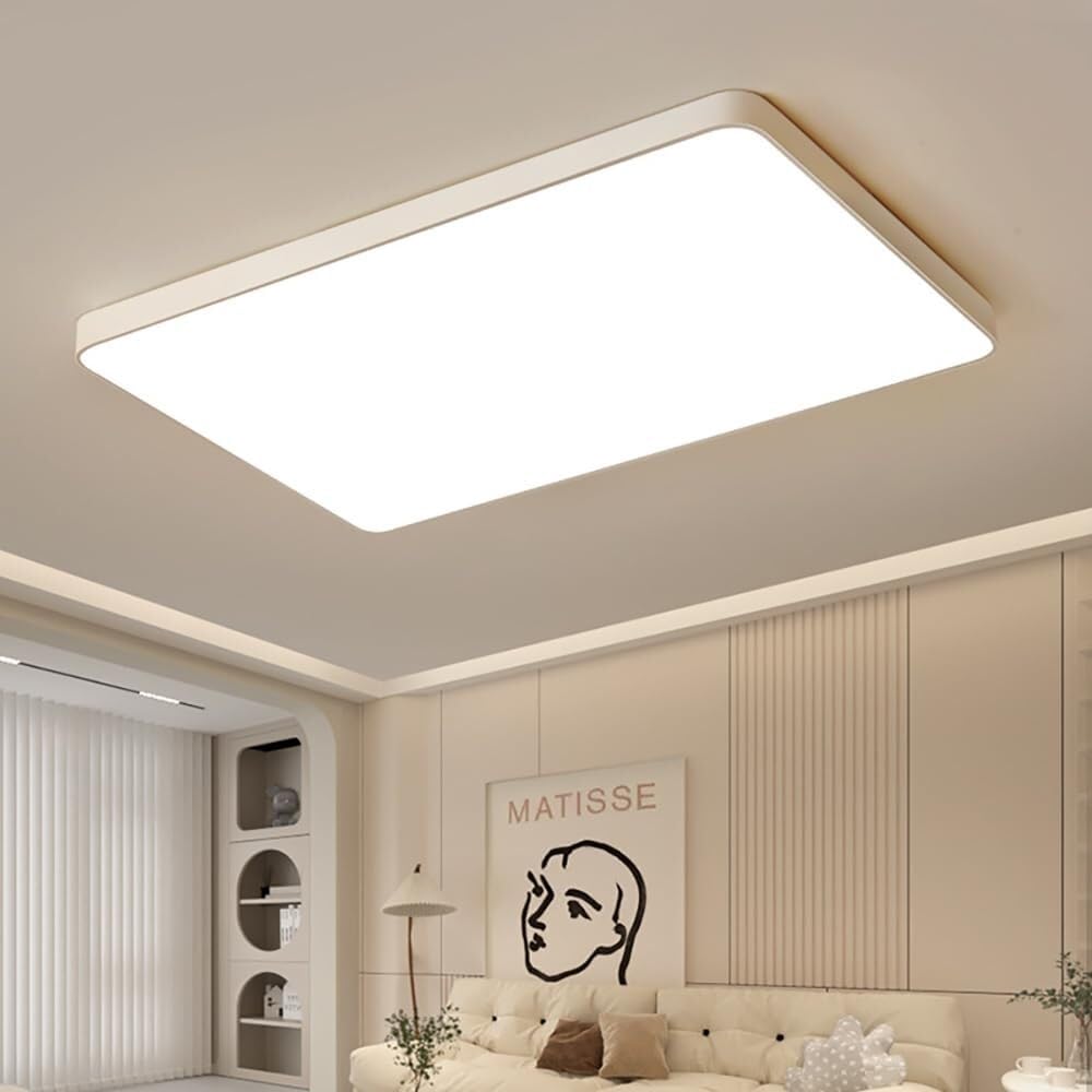 Plafonnier LED 78W carré blanc 65 cm à intensité variable