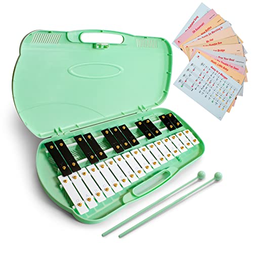 MUSICUBE 27 Keys Xylophone for Kids Adults Professional Glockenspiel Instrument with 2 Mallets & 11 Music Sheets Educational & Preschool Learning Musical Toys for Toddler Boys Girls Aged 3+（G5-A7）