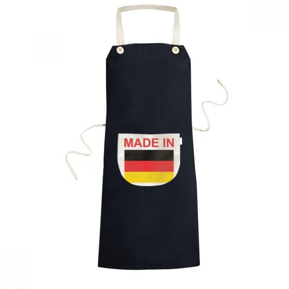 Tablier de cuisine noir réglable anti-taches avec grande poche