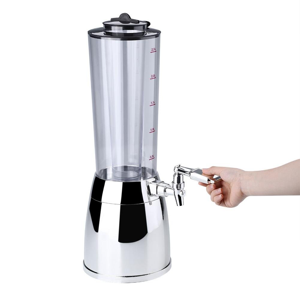 Bierspender - VIFER 2.5L Biermaschine Getränkespender für Wein Wasser Saft Bar Zubehör 1PC(Silber)