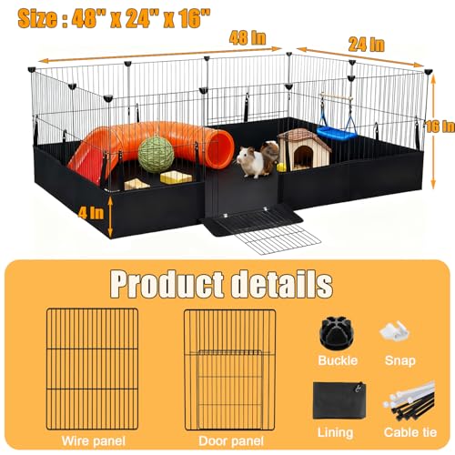 image for SNAAT Guinea Pig Cages DIY Small Animal Playpen with Waterproof Liner,