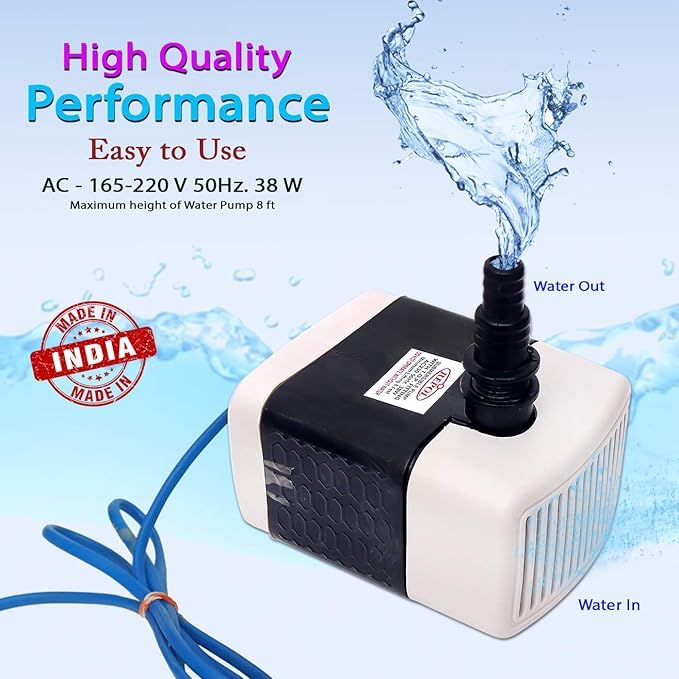 RAREION ENGINEERING 38W AC Brushless Submersible Water Pump | 3800LPH Flow | 8ft Lift | 220V | Ceramic Shaft | for Aquarium, Fish Pond, Fountain, Turtle Tank | Rust-Free, Low Noise. 2