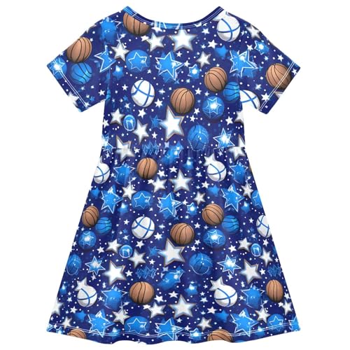 Toddler Girls' Dresses Basketball Pentagram Short Sleeve Sundress 208489882