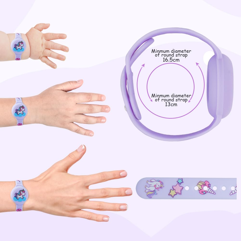 AXFEE Kids Watchband Compatible with Apple Airtag, Silicone Bracelet Protective Case for AirTag, Anti-Lost Adjustable Wristband for AirTags, GPS Wristlet Protective Cover for Child/Toddlers (Purple) - 2