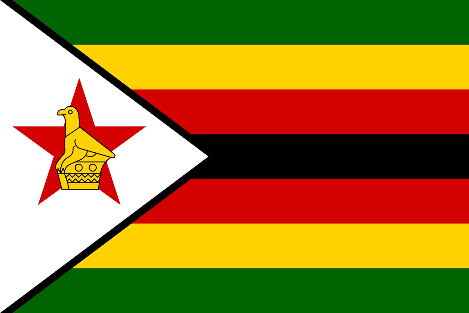 Drapeau Zimbabwe large pour remplacer votre pavillon usé par le vent