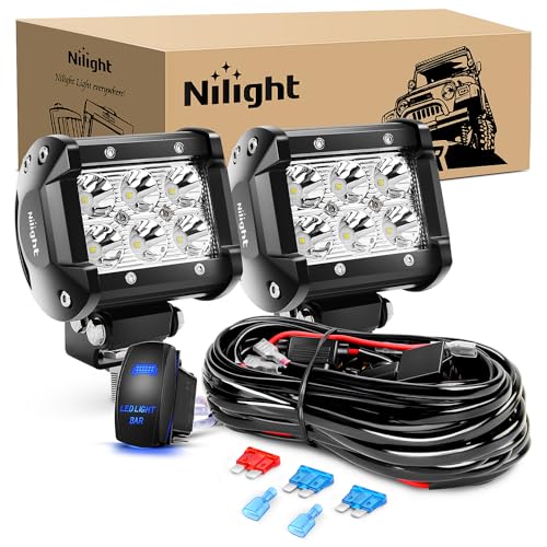 Nilight 18W LED Off-Road Light Pods & Harness