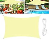 ♥ Rendimiento perfecto: la vela solar tiene las funciones de resistencia al desgarro y resistencia a la humedad. Sun sail también se puede utilizar para muebles de jardín a prueba de polvo e impermeables. La estructura de malla es de tejido, ventilación y transpirable, y la función de protección UV es de hasta el 90%.