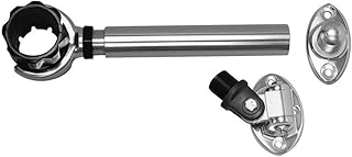 Rupp Marine PAK-0006 Threaded Antenna Support With 6 in. Flat Mount44; Oval 4-Way Base & 1.5 in. Collar