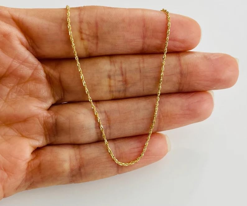 Solid 10K Yellow Gold 1.1mm Singapore Chain Anklet Bracelet, Dainty Ankle Bracelet for Women, 2 Different Sizes.