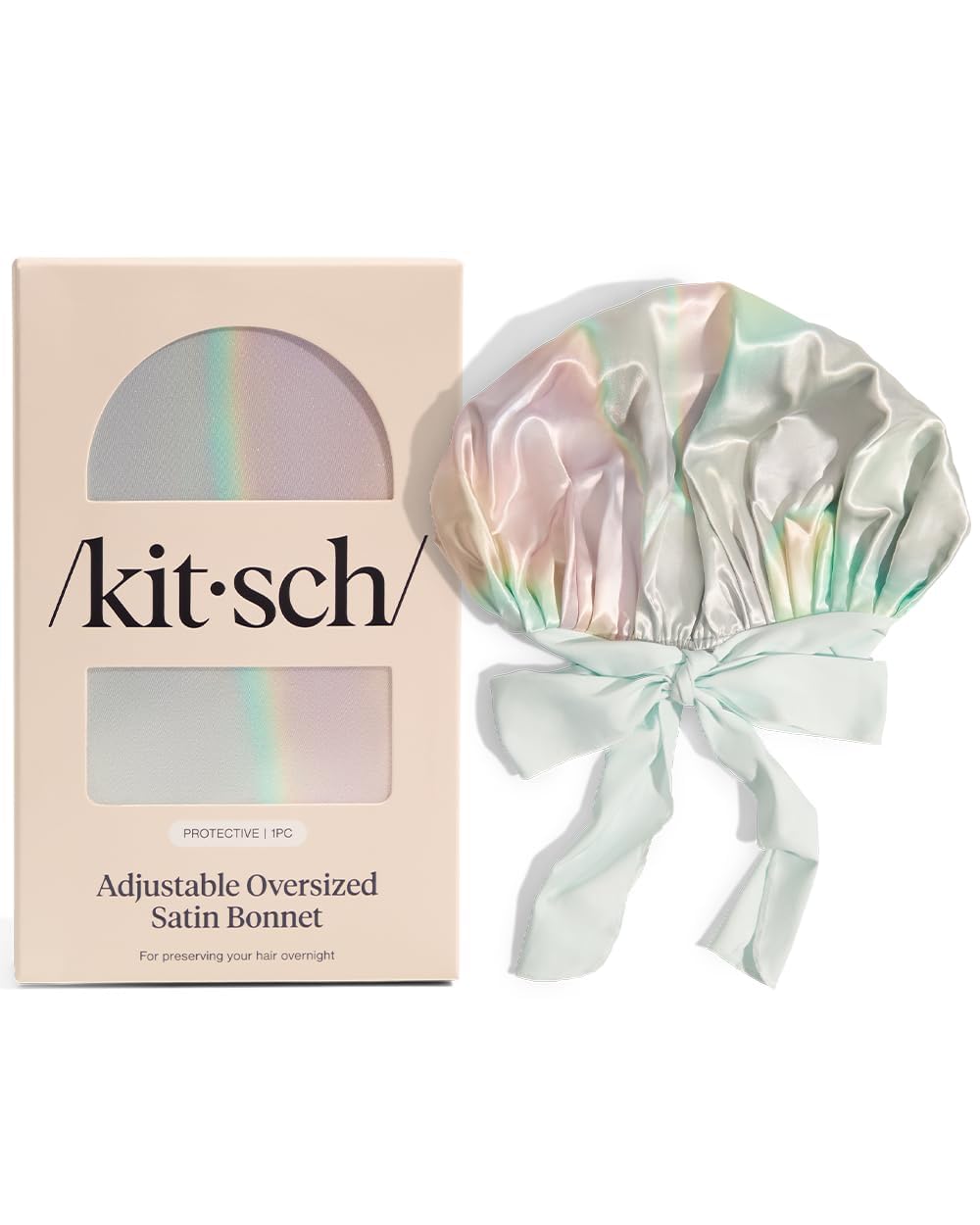 Kitsch XL Satin Bonnet for Sleeping - Softer Than Silk Hair Bonnet for Women - Secure Fit, Adjustable Night Cap for Curly & Textured Hair - Prevents Breakage, Tangles & Thinning - Aura - Image 9