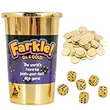 Continuum Games Farkle Go 4 Gold Dice Game, Fun Family & Party Dice Game, Push Your Luck, Win Gold Coins, Includes Dice Set & Score Sheets, for 2+ Players, Ages 8+, Easy to Learn & Quick to Play