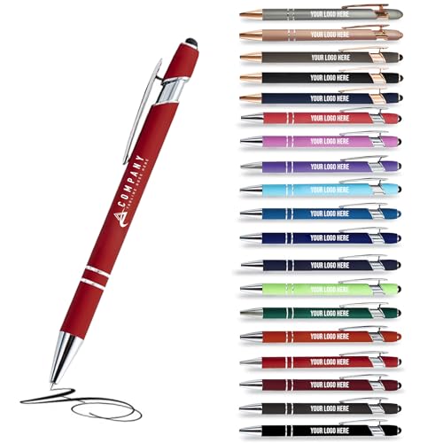 Stylo Publicitaire 2 En 1 Avec Stylet - Personnalisable Avec Votre Logo - Lot De 12 - Goodies D'entreprise