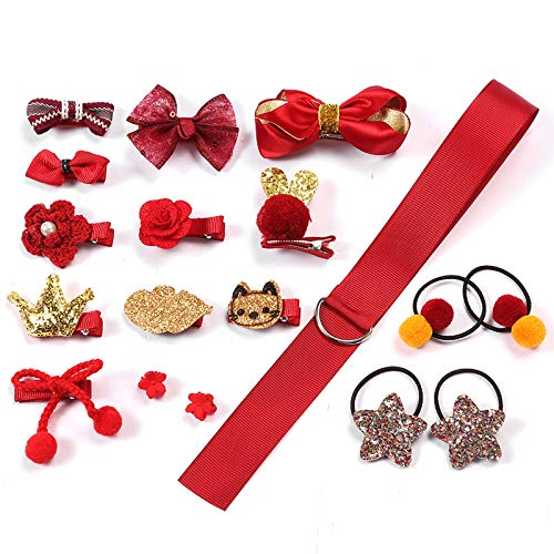 HOOMBOOM Baby Girl\'s Hair Clips, 36PCS Cute Hair Bows Baby Elastic Hair Ties Hair Accessories Ponytail Holder Hairpins Set For Baby Girls Teens Toddlers, Assorted styles （PR） - Thumbnail 4
