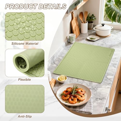 PATIKIL alfombrilla para secar platos de silicona resistente al calor para la encimera 4