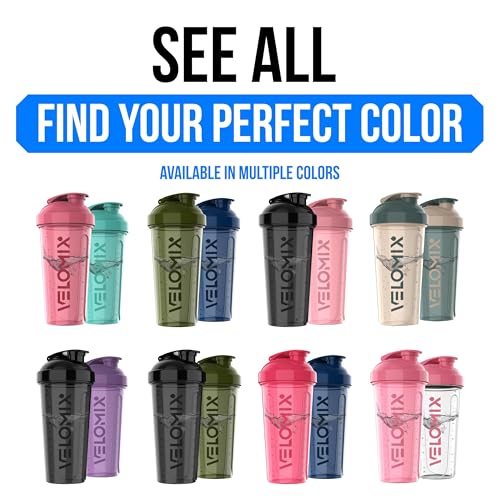 Image of VELOMIX -2 Pack- 28 oz Protein Shaker Bottles for Protein Mixes - 2x Wire Whisk | Leak Proof Shaker Cups for Protein Shakes and Pre Workout | Protein Shaker Bottle Pack (A5) Mixed Aurora