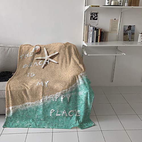 Singingin Beach Plush Throw Bed Blanket For Kids Adults Summer Beach Sea Water Starfish Super Soft Cozy Luxurious Blanket Lightweight Fleece Blankets For Couch Bed Sofa Warm All Season 40×50Inch #TOP3