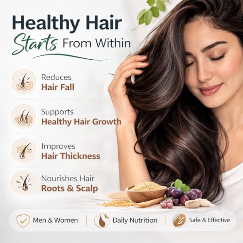 Image of Adgain Tablet for Hair Growth & Hair Fall Control | Biotin, Amino Acids, Grape Seed Extract & Multivitamins | Nutraceutical Supplement for Men & Women | 30 Tablets
