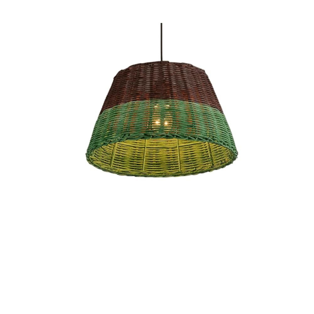 LYMSXAZOU Retro Handmade Rattan Chandelier Southeast Style Wicker Coastal Pendant Light Fixtures for Teahouse Bar Dining Room Club Hanging Ceiling Fixture, E26 Base Socket,
