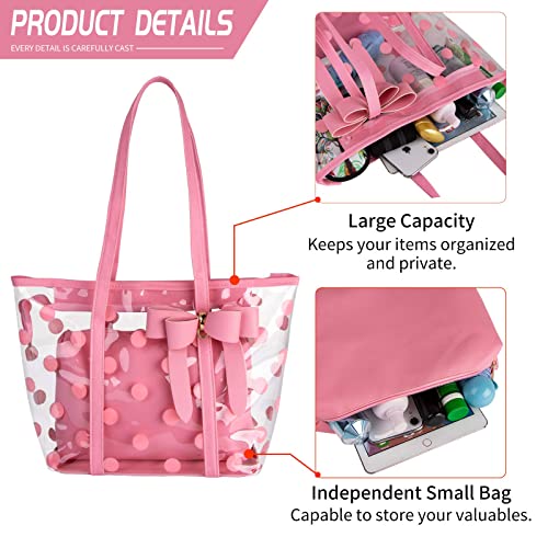 Bolso tote transparente de PVC impermeable para mujer miniatura 4