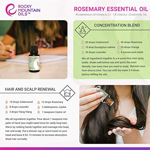 Rocky Mountain Oils Rosemary Essential Oil - 100% Pure And Natural Aromatherapy Essential Oils For Diffusers, Topical, And Home - 15Ml #TOP3