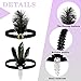 Ceenna 24 Pieces 1920s Flapper Headband Black Feather Headband Costume Flapper Headpiece 20s Rhinestone Hair Accessory for Women
