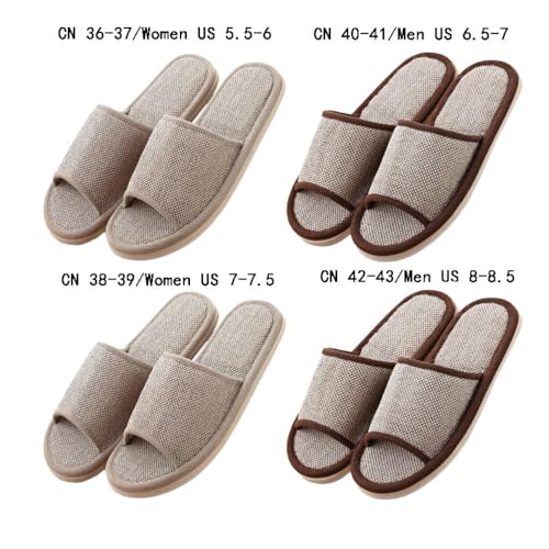 4 Pairs Spa Slippers with Different Sizes, Non Slip Disposable Slippers for Guest, Washable Reusable,Open Toe House Shoes Slide Slipper Women Men, Indoor, Bedroom, Hotel, Bride Slippers2