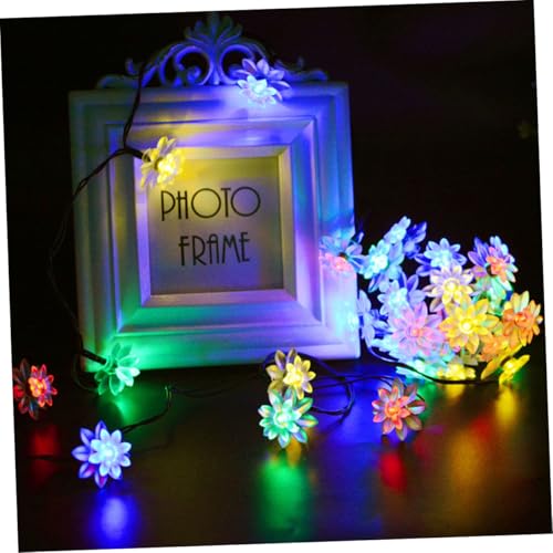 Luces solares LED decorativas loto 12m 100 LEDs blancas miniatura 4