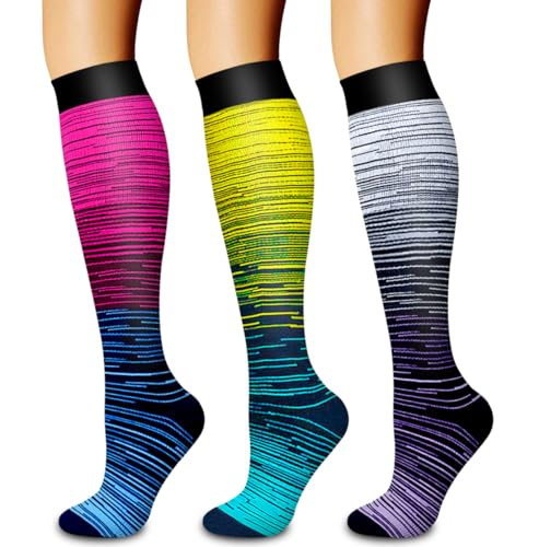 Image of Laite Hebe 3 Pack Medical Compression Sock-Compression Sock For Women and Men Circulation -Best for Running,Nursing,Athletic Sports