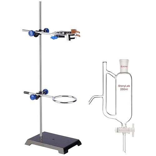 Paquete de separador receptor de aceite de agua (junta de 2440, 8.5 fl oz) con juego de soporte de laboratorio (22.4 pulgadas de largo) - Paquete