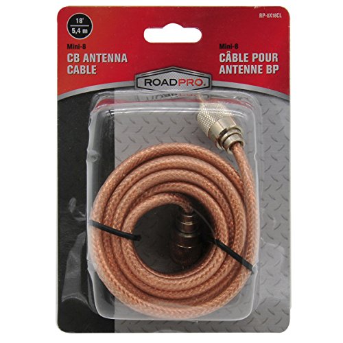 Image of RoadPro RP-8X18CL 18FT CB Antenna Mini-8 Coax Cable with PL-259 Connector, Clear (Pack of 4)