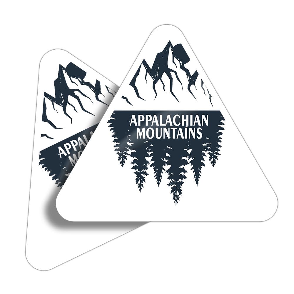 2 x Vinyl Stickers 7.5 cm - Triangle Shape Appalachian Mountains Range Forest Art Print Decal Laptop Tablet Luggage Car Wall Fridge Door Sticker #60997